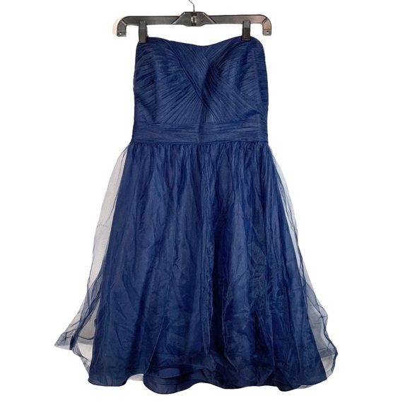 David’s Bridal Marine Strapless Bridesmaid Dress Size 10 - Picture 1 of 17
